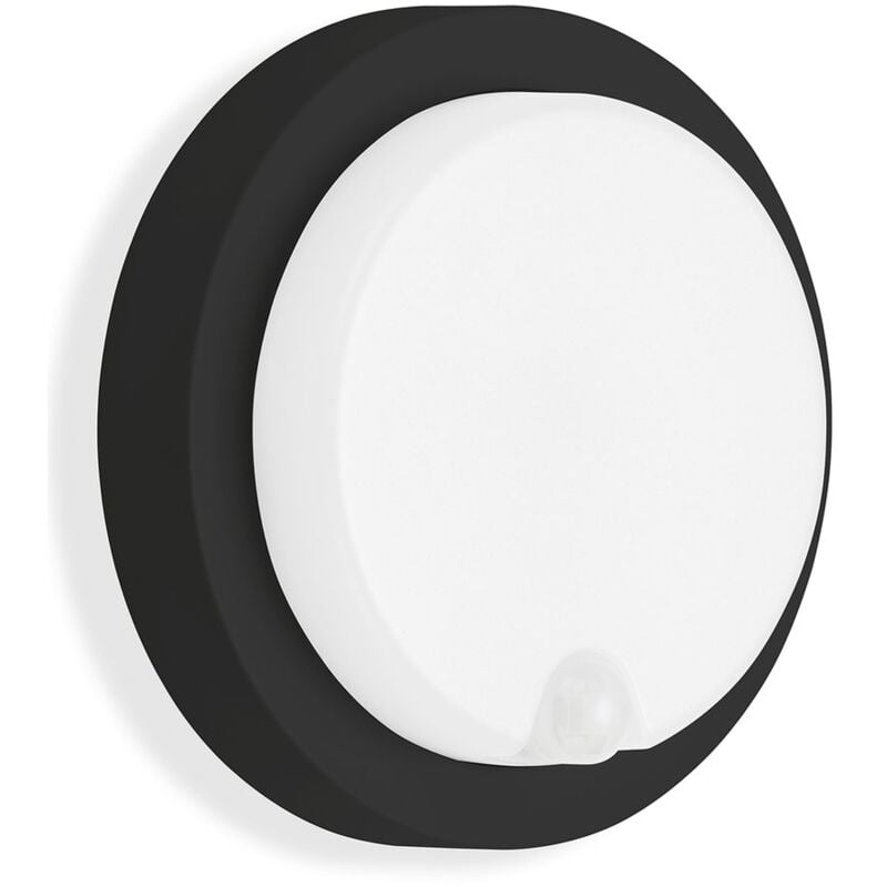 Appliques murales d'ext rieur led d tecteur de mouvement IP44 17 cm 12 w noir Telefunken