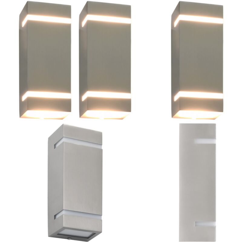 Appliques murales d'extérieur 2 pcs 35 w Argenté Rectangulaire - Applique Murale Extérieure - Éclairage Extérieur - Luminaire Extérieur - Lampadaire