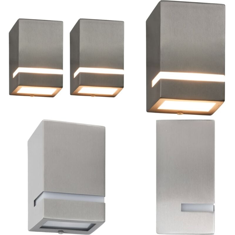 Appliques murales d'extérieur 2 pcs 35 w Argenté Rectangulaire - Applique Murale Extérieure - Éclairage Extérieur - Luminaire Extérieur - Lampadaire