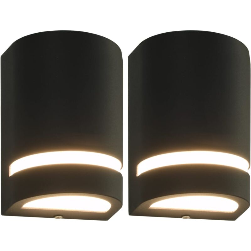 Appliques murales d'extérieur 2 pcs 35 w Noir Demi-rond