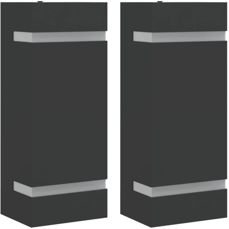 Appliques murales d'extérieur 2 pcs noir acier inoxydable vidaXL