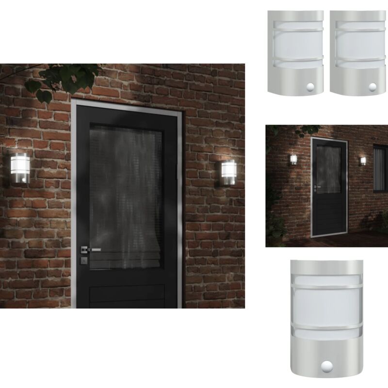 Appliques murales d'extérieur et capteurs 2pcs acier inoxydable - Applique Murale Exterieure - Éclairage Exterieur - Luminaire Mural - Capteur De