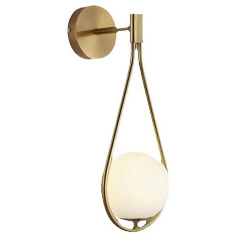 Appliques murales en laiton, applique murale minimaliste en verre avec boule, luminaires de chambre B--