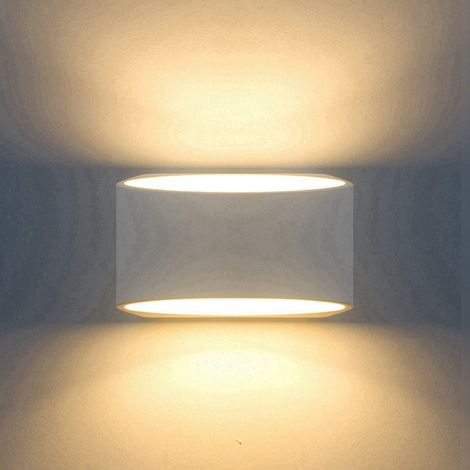 Appliques Murales en Platre 7W Vers le haut et vers le bas, LED Lampe Moderne Intérieur de Platre Chauffent Blanc pour Salon chambre cuisines