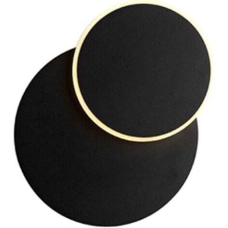 Appliques Murales Interieur 8W noir, 360 Rotative 3000K Blanc Chaud, Eclairage Lumière Pour Salon Salle Escalier Chambre