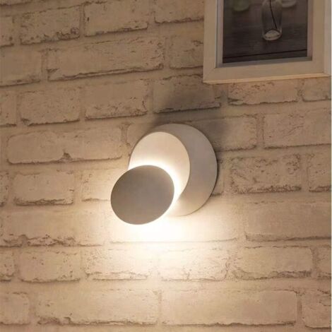 Appliques Murales Interieur Blanc Lampe Murale LED 5W Moderne Applique Murale Blanc Chaud Créatif Eclipse 2 en 1 Fer Applique Murale Lampe Led (Blanc) [Classe énergétique E]