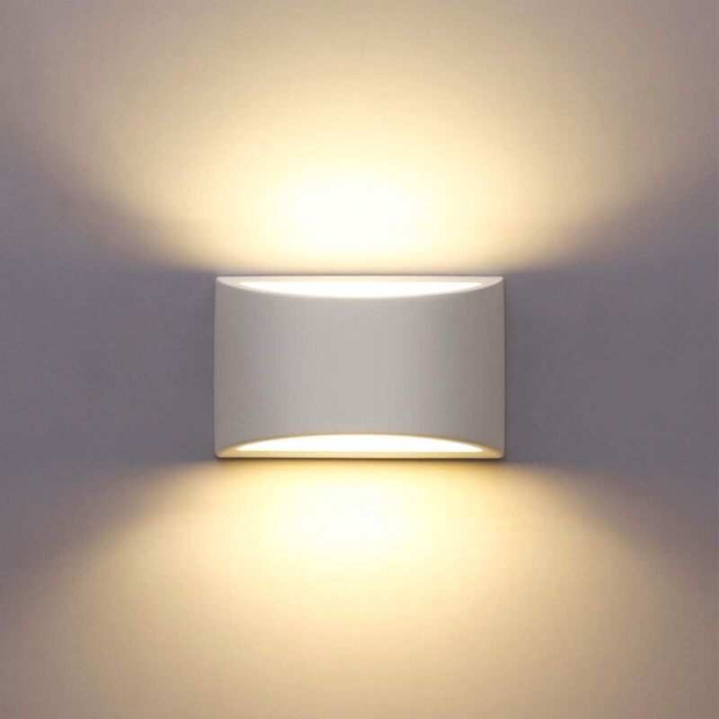 Appliques Murales Interieur, Blanc Lampe Murale LED 7W Blanc Chaud Moderne Applique Murale en Plâtre pour Chambre Maison Couloir Salon (G9 LED