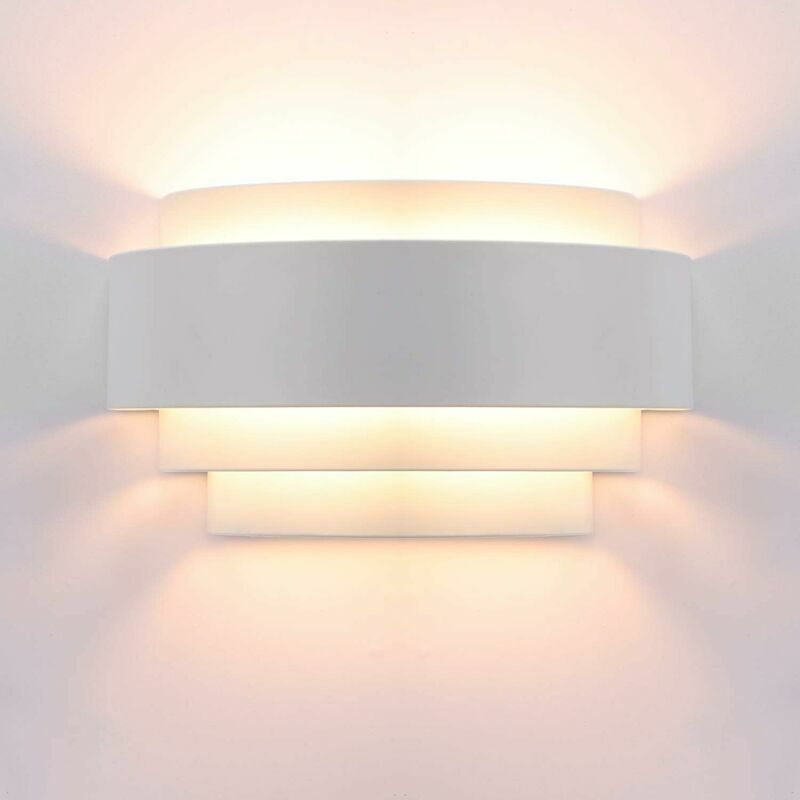 Appliques murales led – Applique murale d'intérieur en métal au design simple pour chambre à coucher, escalier, magasin, salon, bureau, porche, blanc