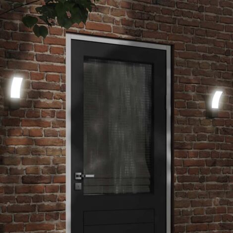 Appliques murales LED d'extérieur 2 pcs noir vidaXL