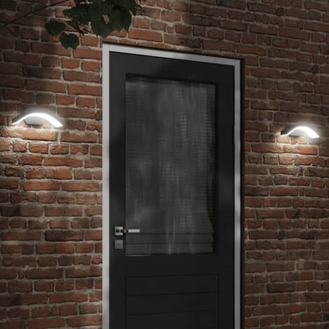 Appliques murales LED d'extérieur 2 pcs noir vidaXL
