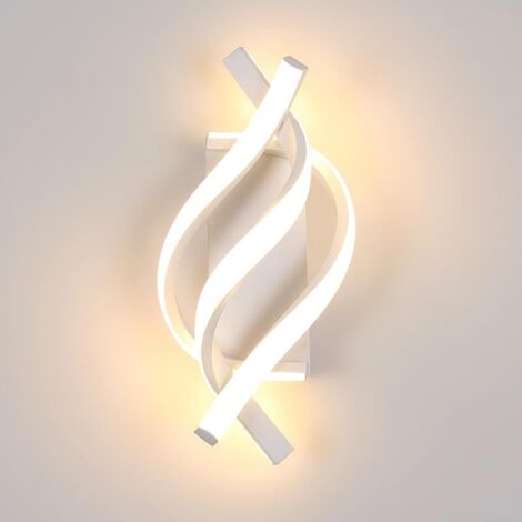 Appliques Murales LED Intérieure, Lampe Murale Moderne 22W 2500LM pour Chambre, Appliques Murales pour Salon, Escalier, Couloir, Blanc [Classe énergétique E]