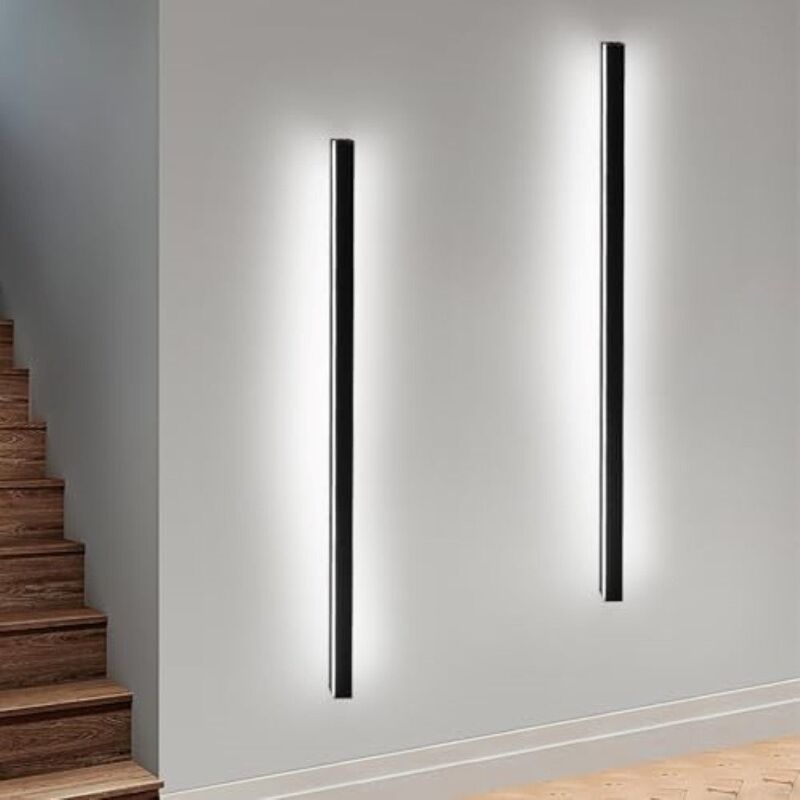 Appliques murales led ZMH Lot de 2 d'intérieur – Moderne pour couloir, haut, bas, lampe de salon, lampe de lit noire, éclairage mural,Cool white