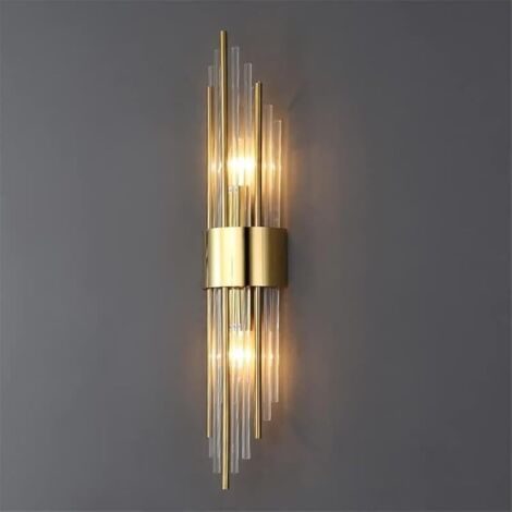 Appliques murales modernes pour espaces de vie, luminaires pour chambres, lampe murale en cristal de vanité, lumière LED de luxe, chambre à coucher, hôtel, lampe de chevet, couloir, allée (Or)