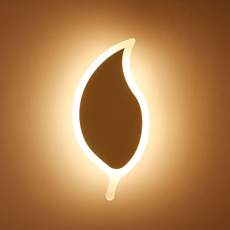 Fei Yu - Appliques murales simples à feuilles blanches pour chambre à coucher, lampe de chevet