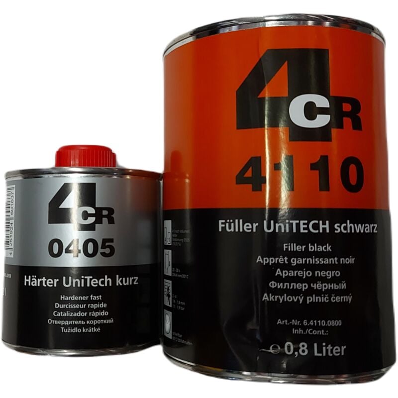 Apprêt acrylique 4CR Noir 4:1 UniTech 1L set
