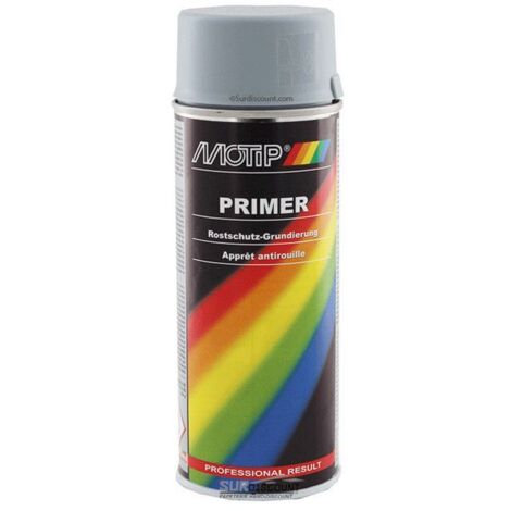Sous-couche antirouille acrylique 400 ml – Bombe de peinture aérosol pour métal, bois, céramique – Recouvrable avec peintures acryliques – Motip