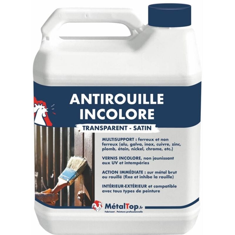 Metaltop - Antirouille Incolore - Pot 5 l - Incolore