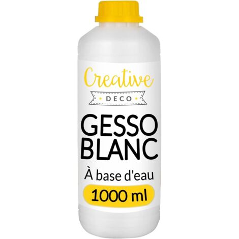 Apprêt Gesso Sous-couche Bois Papier Verre Blanc 1L
