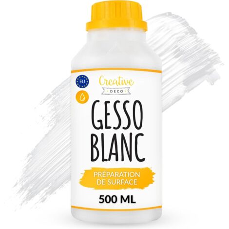 Apprêt Gesso Sous-couche Bois Papier Verre Blanc 500ml