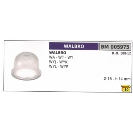 Apprêt mélange essence WALBRO WA - WT - WY - WYJ débroussailleuse carburateur