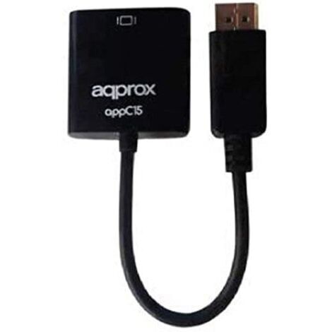 Approx APPC15 - Adaptador Display Port a VGA, color negro