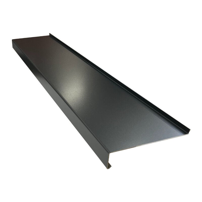 Appui de fenêtre avec relevé 15/10eme 2m - 100mm - RAL9005 Aluhome