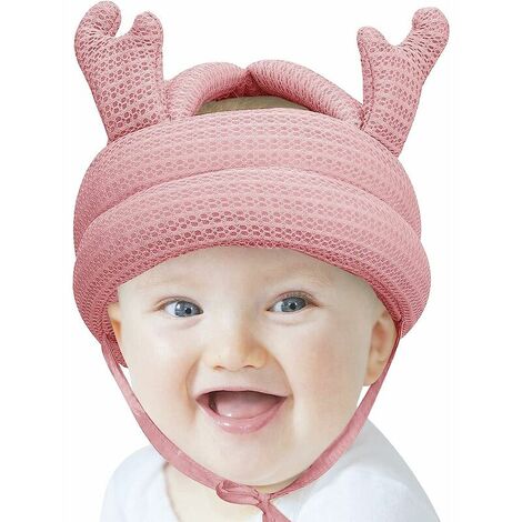 Appui-tête anti-chute Baby Antlers Cap anti-chute Coussin de protection de la tête (rose)