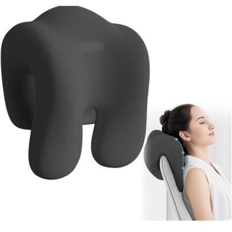 Appui-tête avec effet mémoire Coussin de nuque pour chaise de bureau Coussin de tête pour adultes et étudiants Gris foncé (noir)