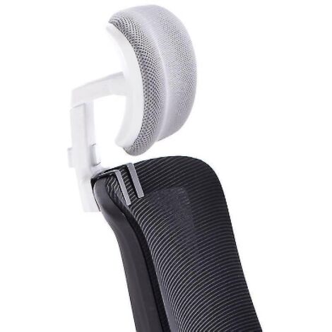 Appui-tête universel pour chaise de bureau, coussin de soutien de la tête rembourré, hauteur et angle réglables – gris argenté et blanc