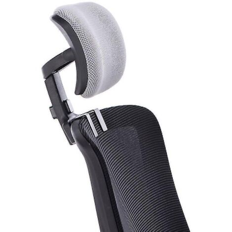 Appui-tête universel pour chaise de bureau, coussin de soutien de la tête rembourré, hauteur et angle réglables – gris argenté et noir