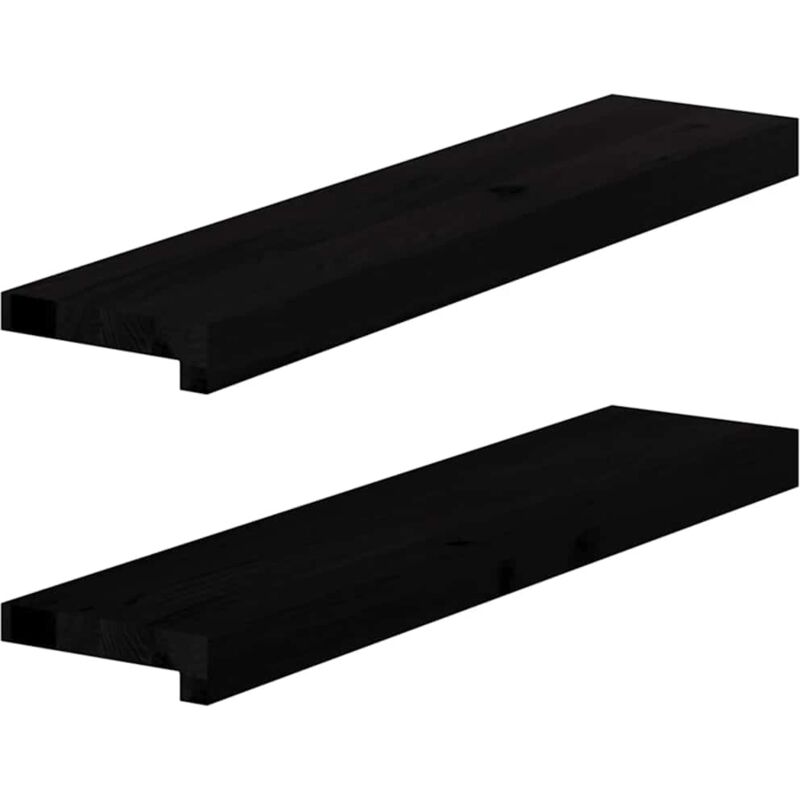 Vidaxl - Appuis de fenêtre 2 pcs marron foncé bois de chêne massif