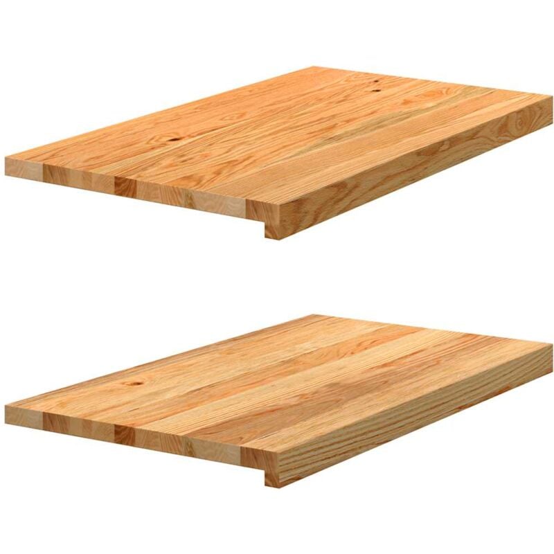 Vidaxl - Appuis de fenêtre 2 pcs marron clair bois de chêne massif