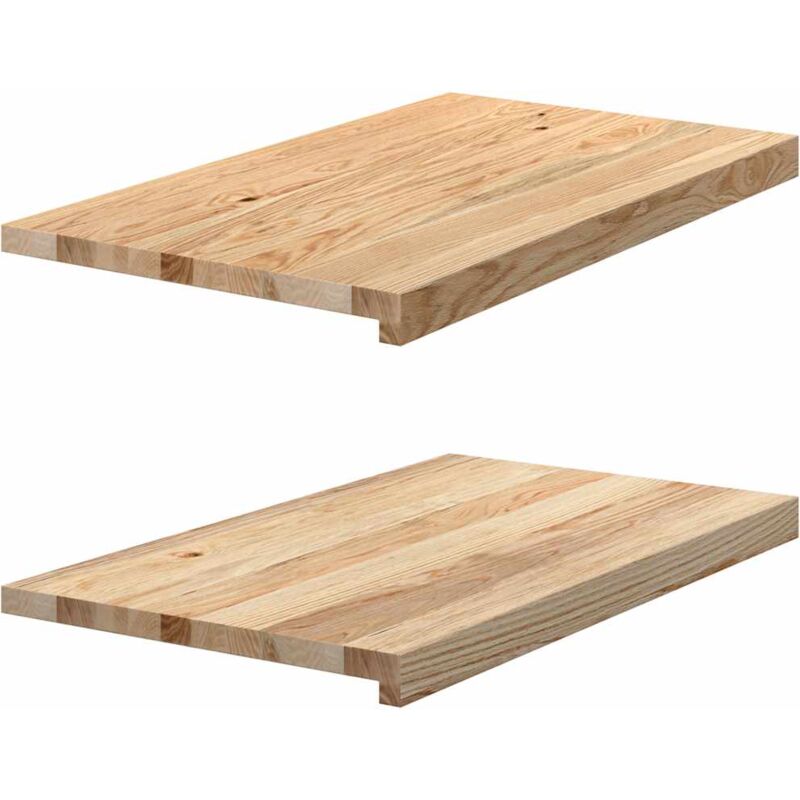 vidaXL Fensterbänke 2 Stk. Unbehandelt 70x40x2 cm Massivholz Eiche