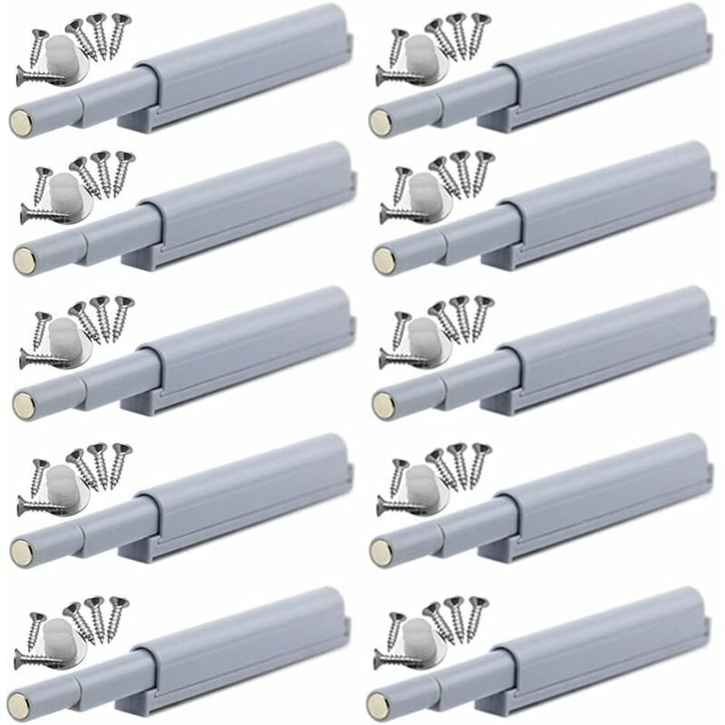 Appuyez pour ouvrir magnétique loquets Fermetures magnétiques push-open ouvre et ferme la porte avec une simple pression (10 pièces) Appuyez pour ouvrir magnétique loquets Fermetures magnétiques push-open ouvre et ferme la porte avec une simple pression (10 pièces)