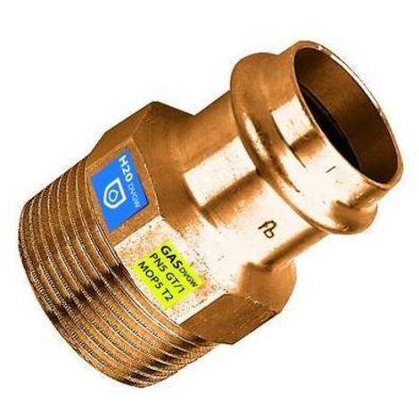 Appuyez sur bronzo manchon fxfil m eau/gaz