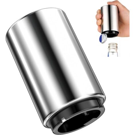 Apribottiglie automatico, apribottiglie per birra in acciaio inossidabile, apribottiglie magnetico, apribottiglie push-up, accessori da cucina per regali di bar e ristoranti di casa