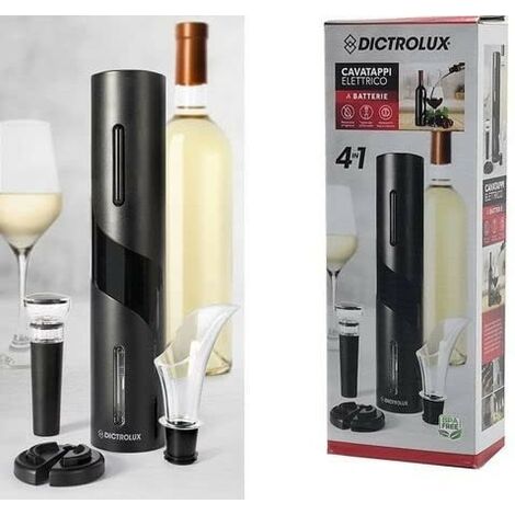 Apribottiglie elettrico Cavatappi tira bijou per bottiglia vino tappo antigoccia beccuccio sottovuoto taglia capsula set 4 in 1