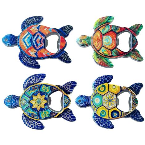 Apribottiglie magnetico tartaruga 4 in 1, regalo originale per gli amanti del mare, divertente accessorio da cucina