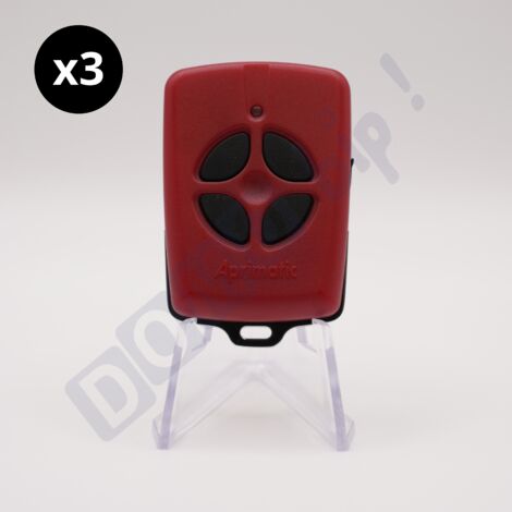 Aprimatic tm4 - lot de 3 télécommandes à 4 boutons - fréquence 433,92 mhz - codage rolling code