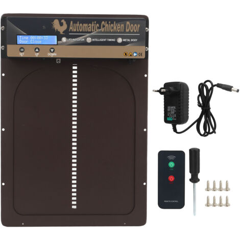 Apriporta automatico 3 in 1 per pollaio con sensore di luce, timer e telecomando pollaio elettrico per un allevamento sicuro spina europea 100-240 V.