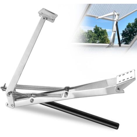 Apriporta automatico per finestra a doppia molla argento per serra - Sistema di ventilazione a temperatura controllata 15-30°C, carico massimo 15 kg, apertura 45 cm (1 pezzo)