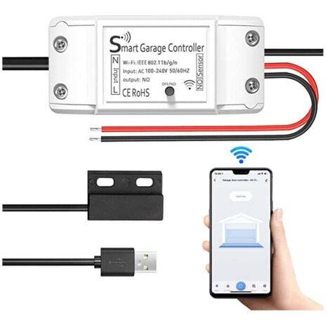Apriporta da garage intelligente WiFi, interruttore per porta da garage intelligente WiFi Maxcio compatibile con Google Home, controllo remoto, funzione timer e condivisione tramite APP gratuita