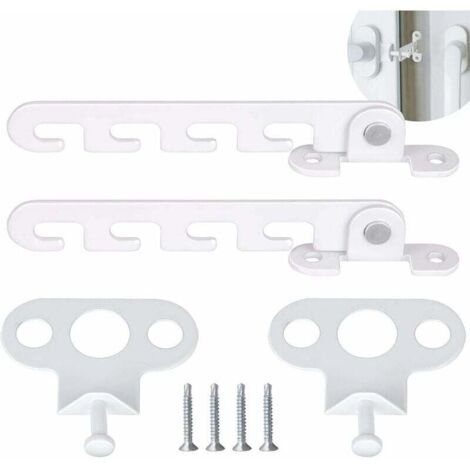 Apriporta per finestra a battente in 2 pezzi, limitatore di apertura per finestra con 4 viti, ferma finestra (bianco)