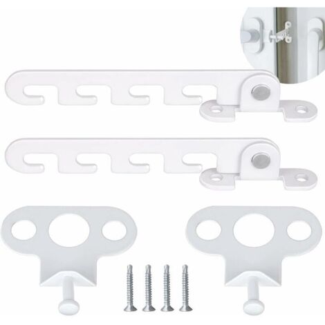 Apriporta per finestra a battente in 2 pezzi, limitatore di apertura per finestra con 4 viti, ferma finestra (bianco)