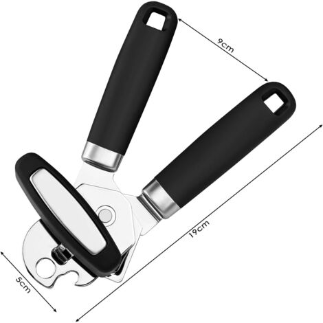 Apriscatole manuale, apriscatole e apribottiglie professionale 3 in 1 in acciaio inossidabile per chi soffre di artrite
