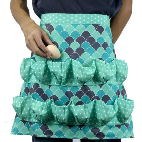 Apron, egg collecting apron, multi-pocket apron, egg-breakable apron, deep pockets, can hold chicken, duck and goose eggs, style 1