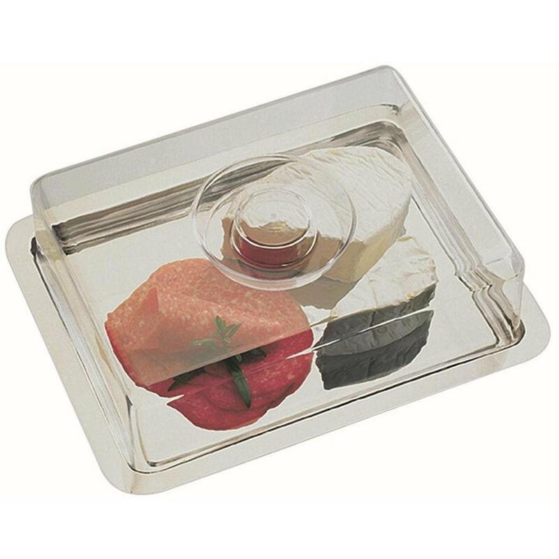 Image of 00067 Foodbox circa 25 x 19cm, Haubenaltezza 7cm, Acciaio inossidabile, confezionati singolarmente con cappuccio, con inserti a colori - APS