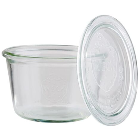 APS 3 x vasi originali WECK 370 ml con coperchio, Ø 11 cm, H: 7,5 cm, barattolo per conserve, barattolo deco, barattolo da dessert, barattolo per conservazione, lavabile in lavastoviglie