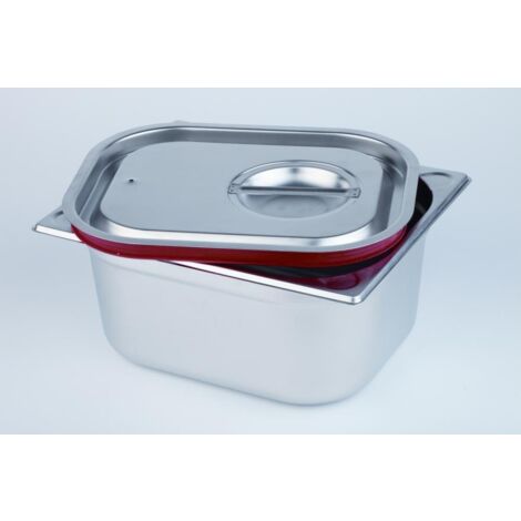 APS 80027 GN 1/6 coperchio da trasporto, guarnizione in silicone, impugnatura incassata e foro per evitare il vuoto, non adatto ai forni a vapore combinati