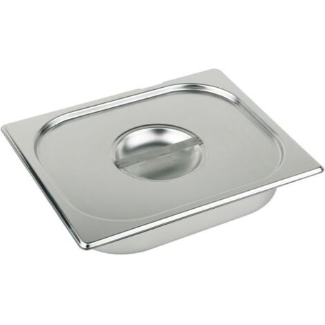 APS 81591 GN 1/9 coperchio senza incavo per cucchiaio, acciaio inossidabile, dimensioni 105 x 175 mm/altezza 25 mm